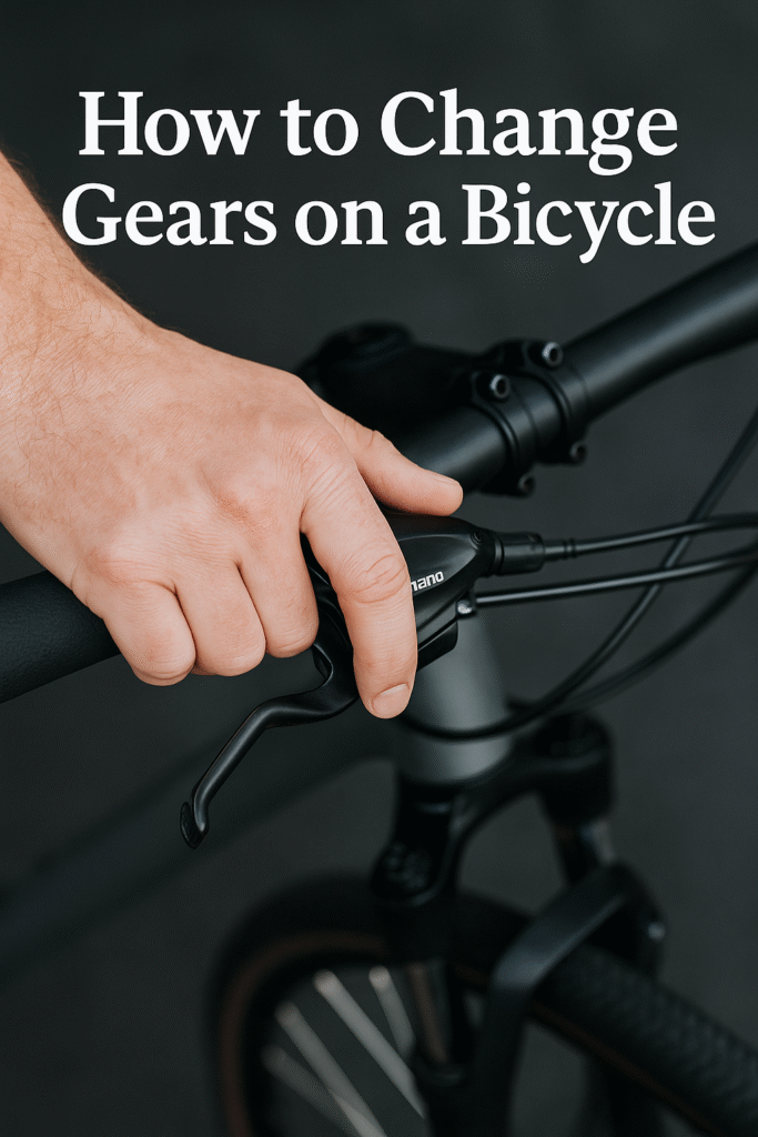 How to change gears on a bicycle using a Shimano gear shifter on the handlebar