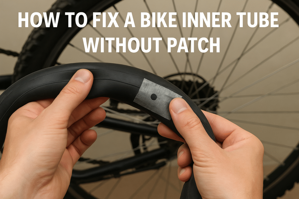 How to fix a bike inner tube without patch using duct tape as a temporary repair