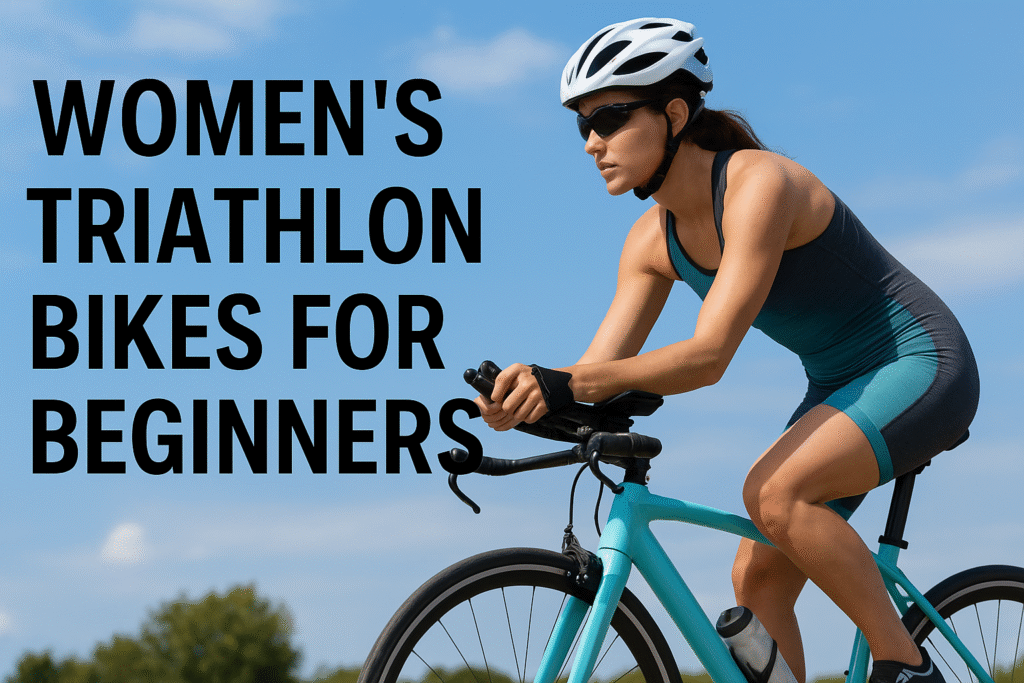 Woman riding a triathlon bike outdoors – women’s triathlon bikes for beginners
