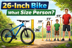 26-inch bike for what size person guide showing ideal rider height comparison for different people